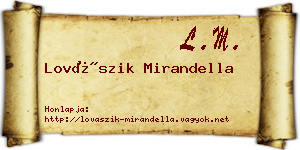 Lovászik Mirandella névjegykártya
